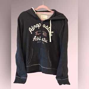 NWOT VINTAGE AEROPOSTALE DARK GRAY & PINK  ZIP UP HOODIE SWEATSHIRT Size XXL -2X